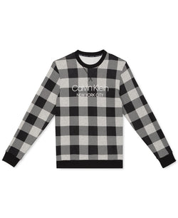 Calvin Klein Buffalo Plaid Sweatshirt Grey Heather Buffalo Check thumbnail 3