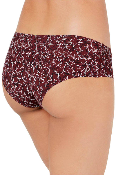 Calvin Klein Burgundy Layered-Starburst Phoebe Printed Invisibles Hipster