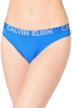 Calvin Klein CK Ultimate Cotton Thong in Stellar Blue thumbnail 1