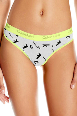 Calvin Klein Chaotic-Logo Printed CK-One Logo Thong thumbnail 1