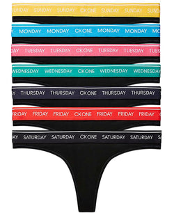 Calvin Klein Ck One Days Of The Week Thong Underwear Qf5937 Black thumbnail 1