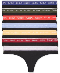 Calvin Klein Ck One Days Of The Week Thong Underwear Qf5937 Black thumbnail 2