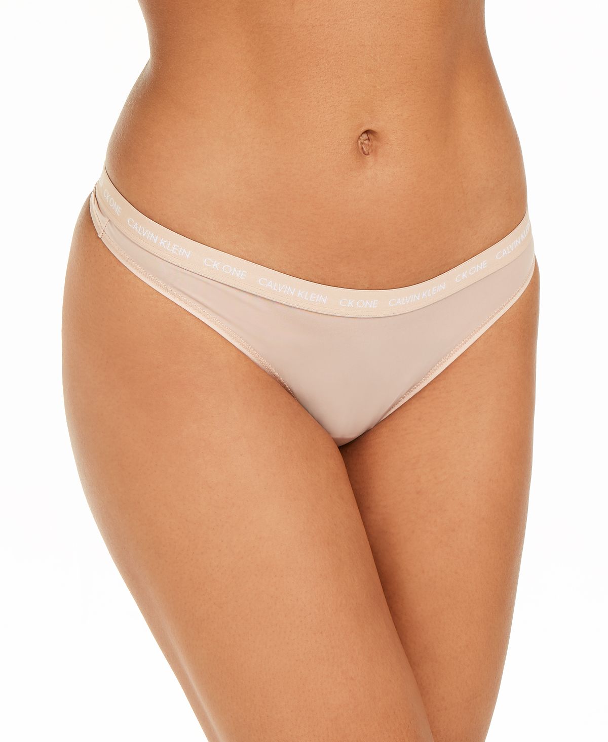 Calvin Klein Ck One Micro Singles Thong Underwear Qd3790 Honey Almond (Nude 4)