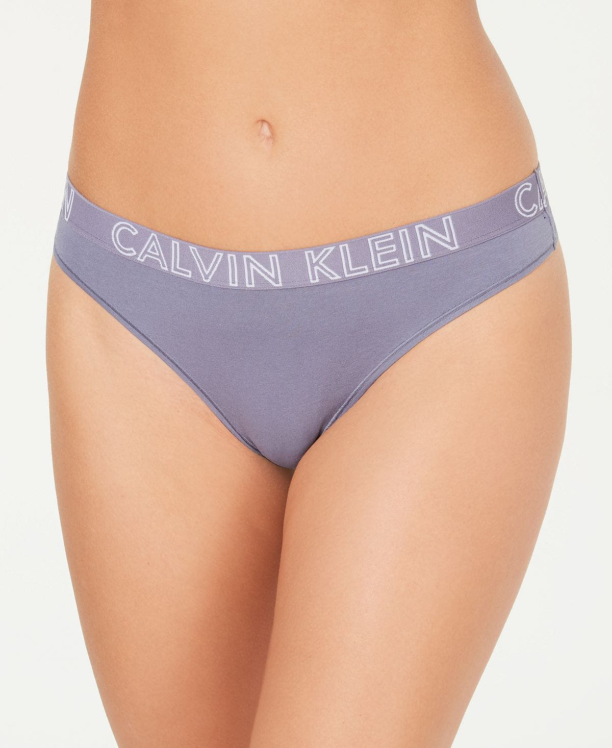 Calvin Klein Ck Ultimate Cotton Thong Qd3636 Blue Granite
