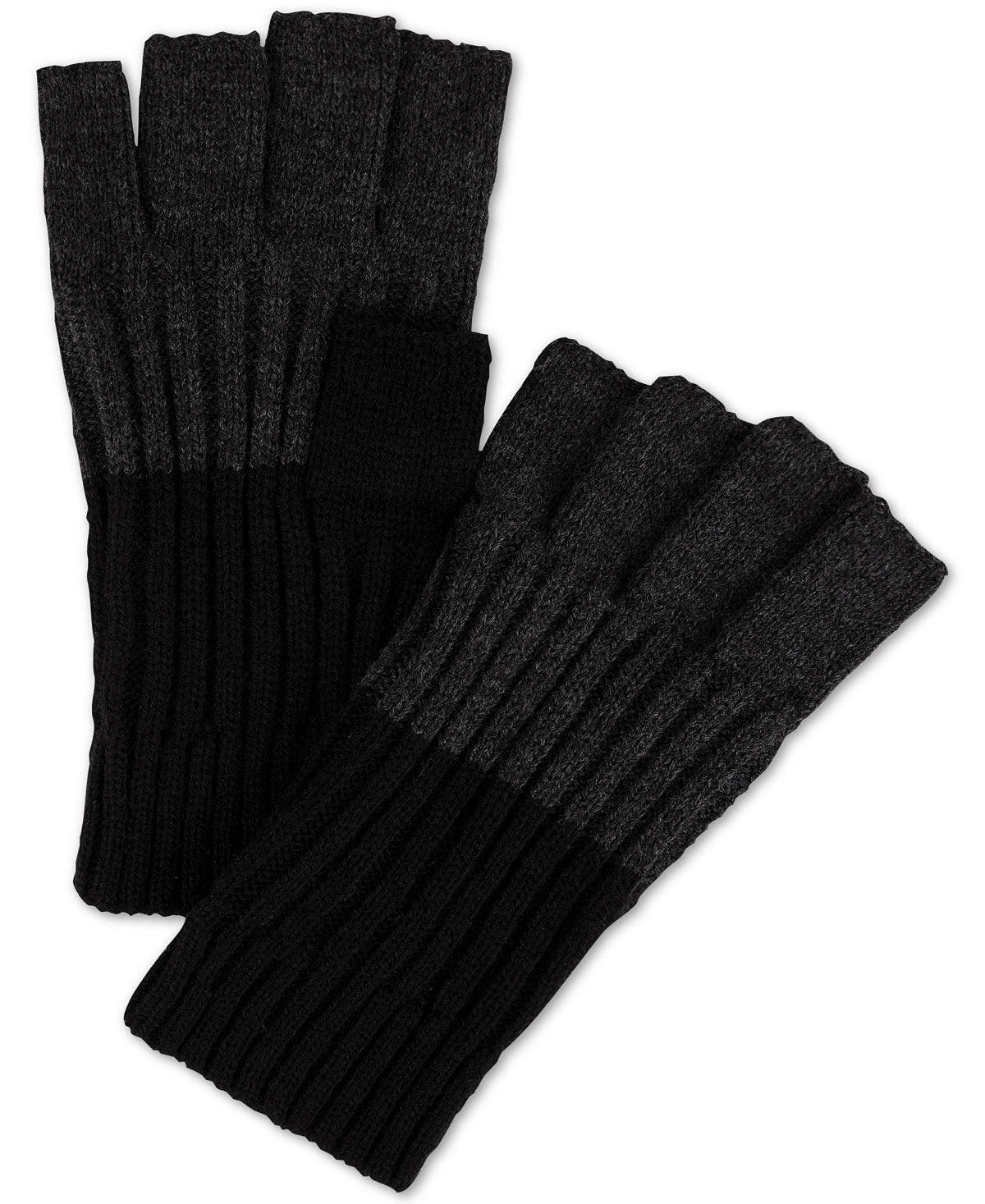 Calvin Klein Colorblocked Fingerless Gloves Black