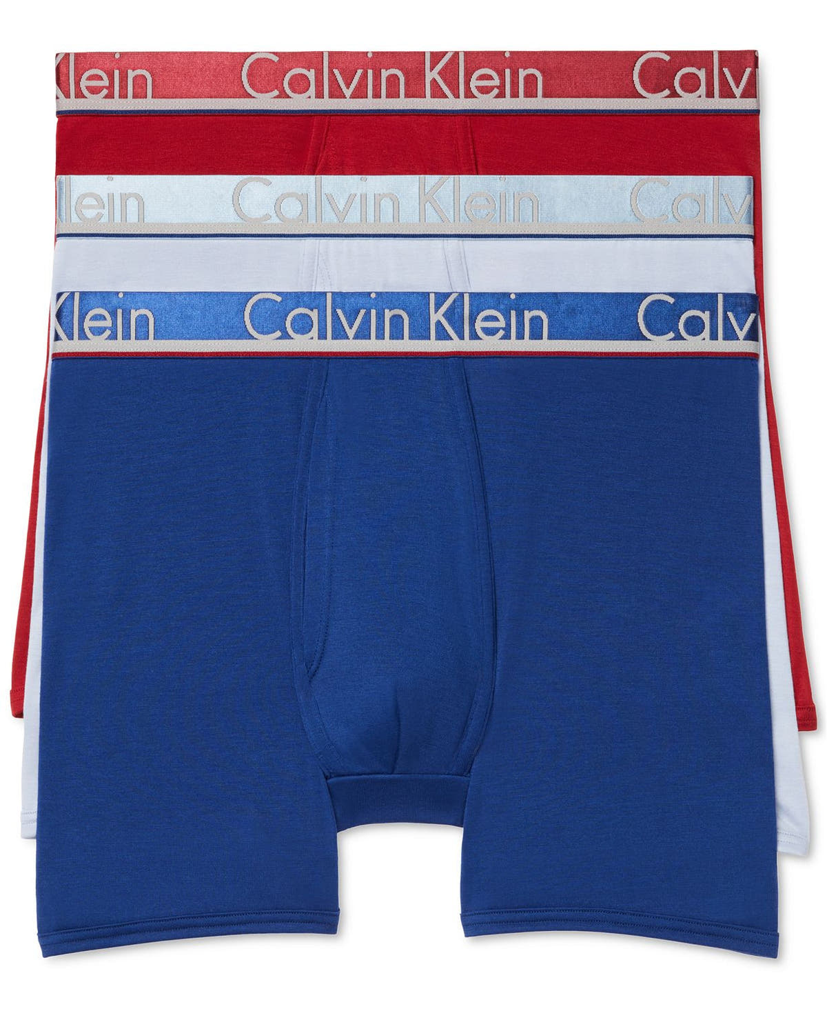 Calvin Klein Comfort Microfiber Boxer Brief 3 Pack Biking Red/dusty Blue/capsize