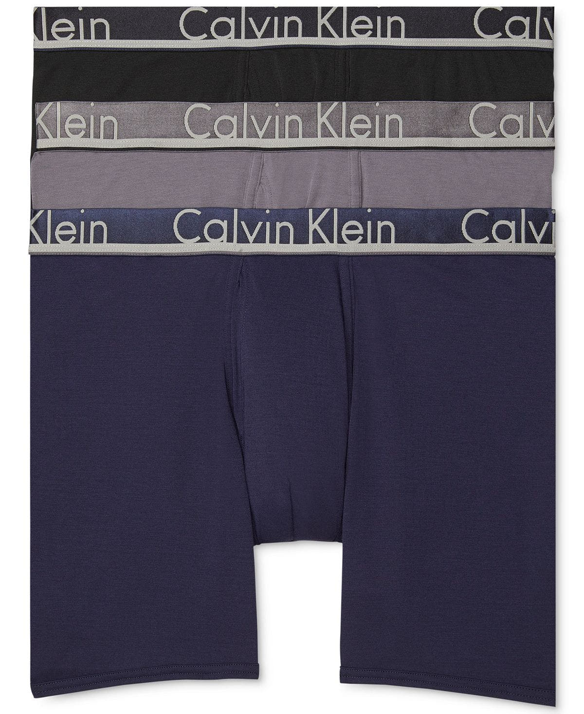 Calvin Klein Comfort Microfiber Boxer Brief 3 Pack Shoreline, Black, Cement