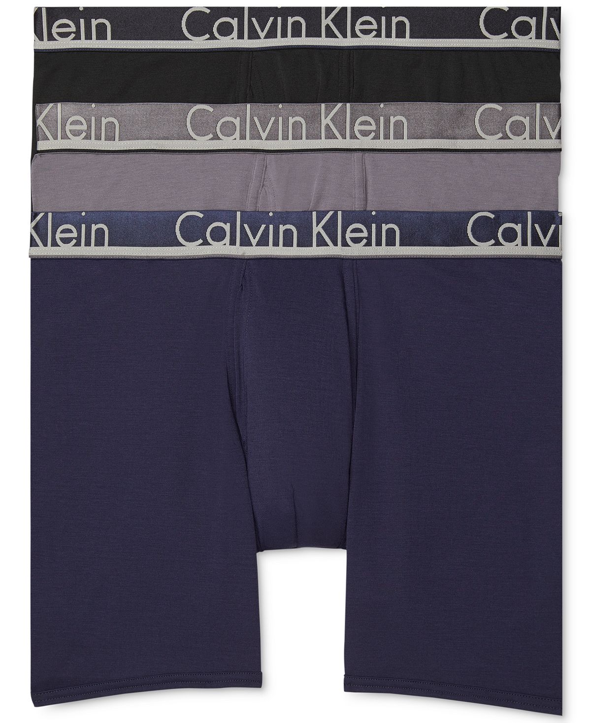 Calvin Klein Comfort Microfiber Boxer Brief 3 Pack Shoreline, Black, Cement