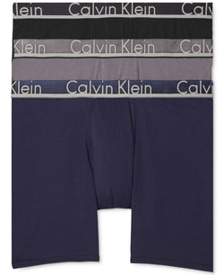 Calvin Klein Comfort Microfiber Boxer Brief 3 Pack Shoreline, Black, Cement thumbnail 1