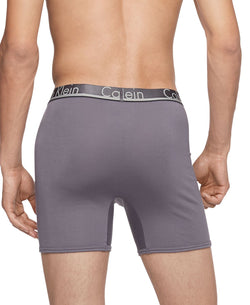 Calvin Klein Comfort Microfiber Boxer Brief 3 Pack Shoreline, Black, Cement thumbnail 4
