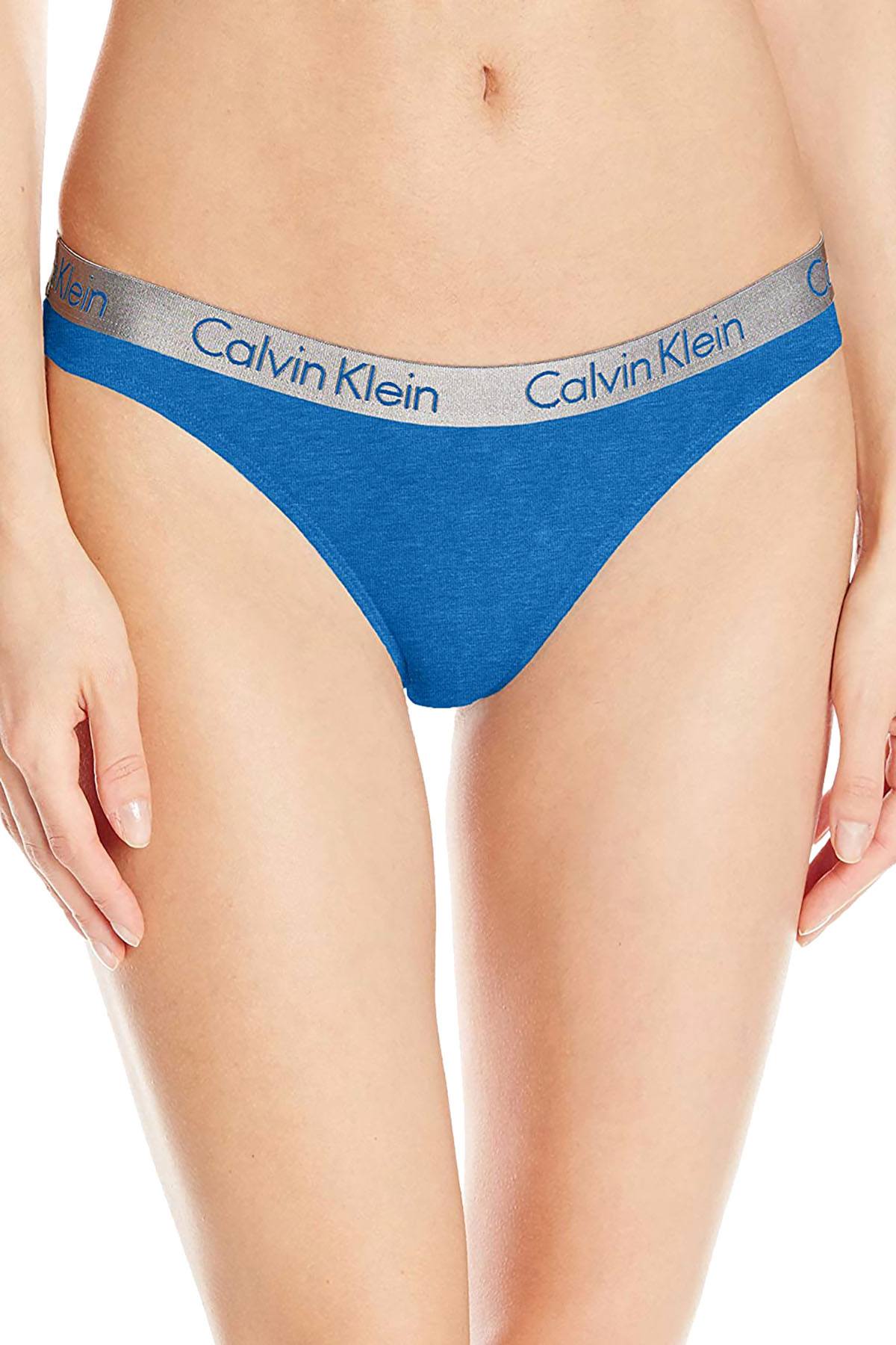 Calvin Klein Commodore-Blue Radiant Cotton Thong