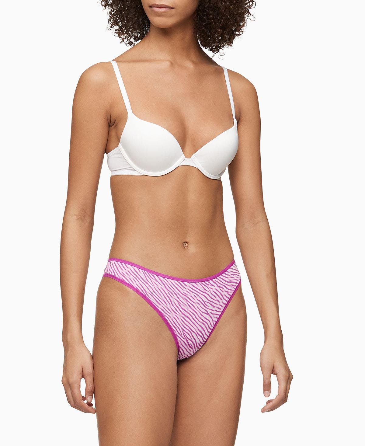 Calvin Klein Cotton Form Thong Underwear Qd3643 Halftone Finger Prints_plump Plum