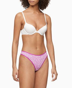 Calvin Klein Cotton Form Thong Underwear Qd3643 Halftone Finger Prints_plump Plum thumbnail 1