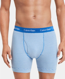 Calvin Klein Cotton Stretch Boxer Briefs 3-pack Blue Stripe/lt Blue/drk Blue thumbnail 1