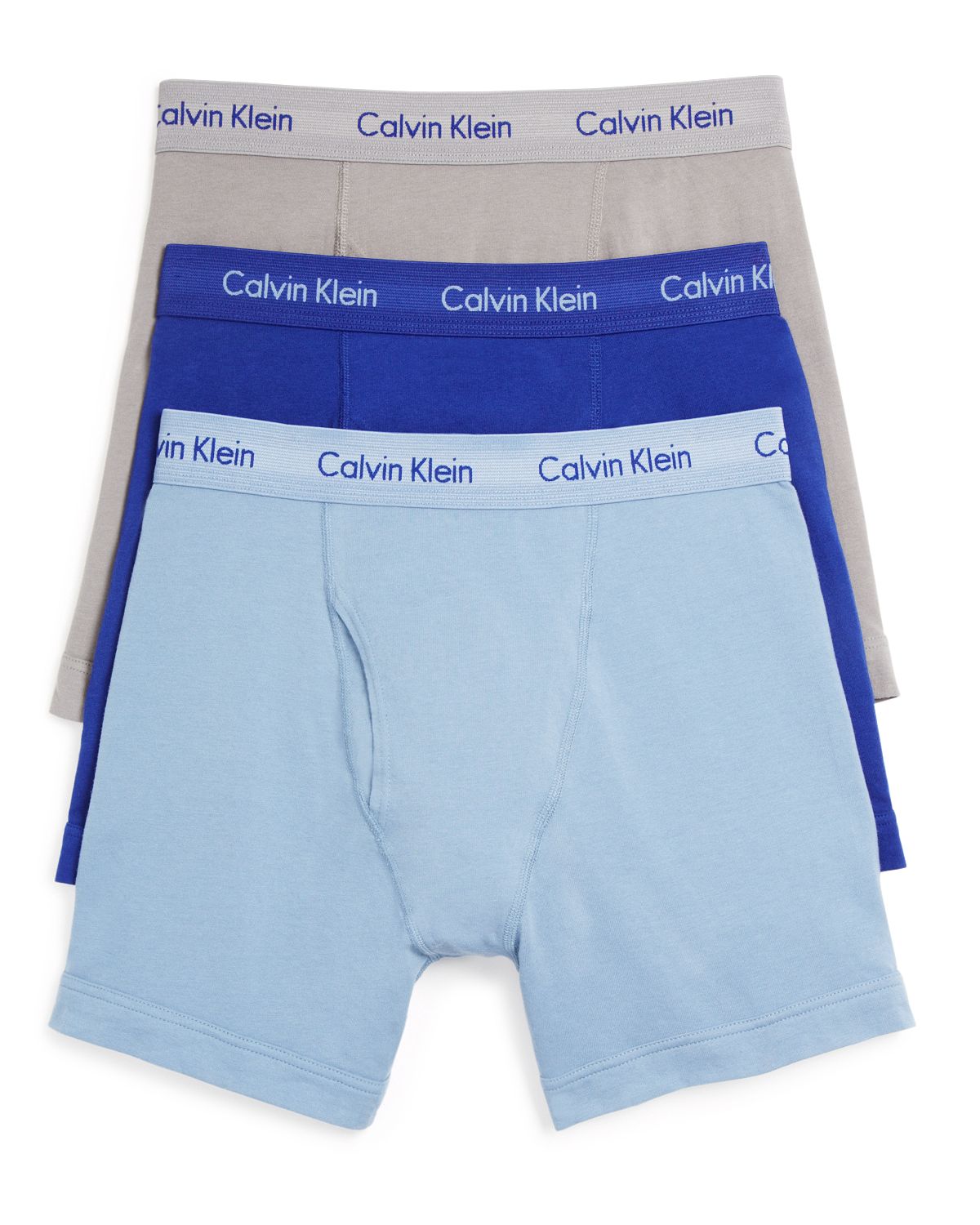 Calvin Klein Cotton Stretch Boxer Briefs Pack Of 3 Blue/Sky/Grey