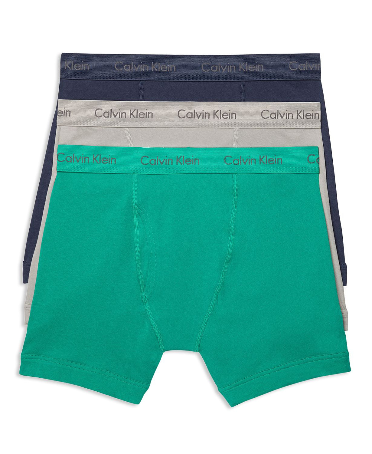 Calvin Klein Cotton Stretch Boxer Briefs Pack Of 3 Ghost Gray/tourney/indigo