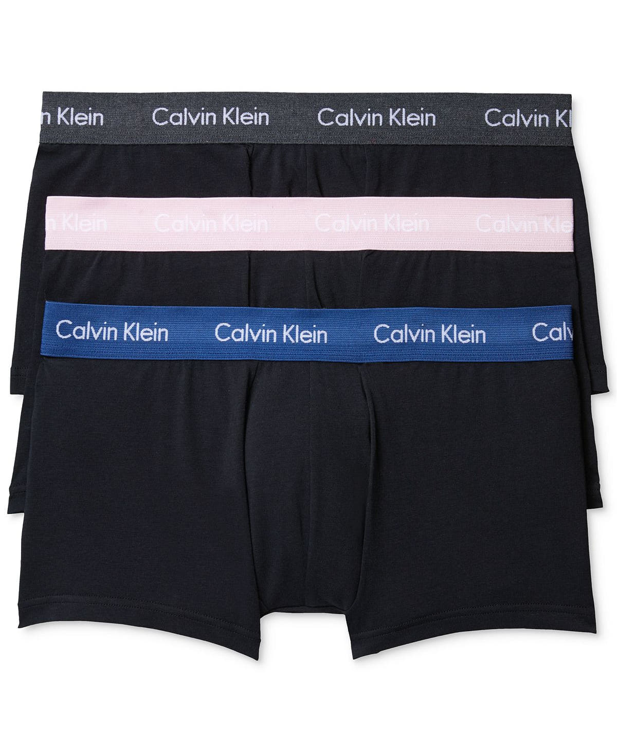 Calvin Klein Cotton Stretch Low-rise Trunks 3-pack Black/pink