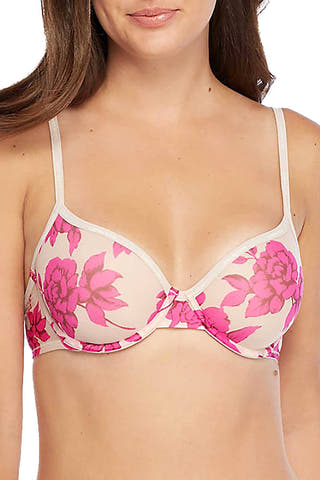 Calvin Klein Darling-Rose Sheer Marquisette Lightly-Lined Demi Bra