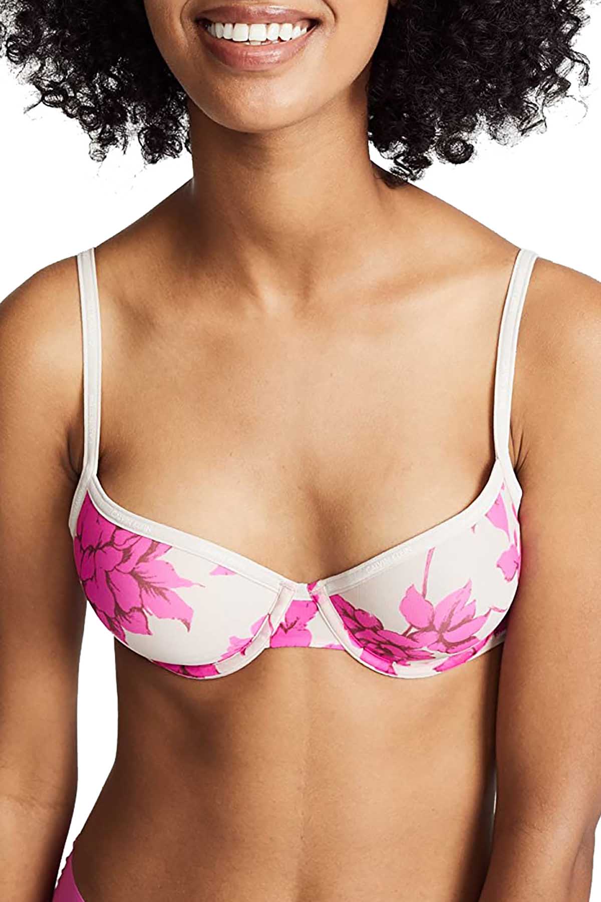 Calvin Klein Darling-Rose Sheer Marquisette Lightly-Lined Demi Bra