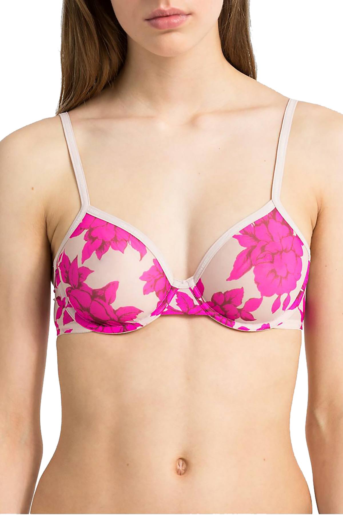Calvin Klein Darling-Rose Sheer Marquisette Unlined Underwire Demi Bra