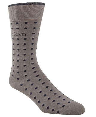 Calvin Klein Dot-print Fashion Dress Socks Silver Filigree