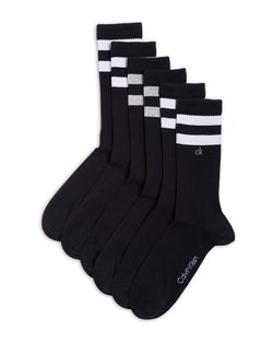 Calvin Klein Double Stripe Crew Socks Pack Of 3 Black thumbnail 1