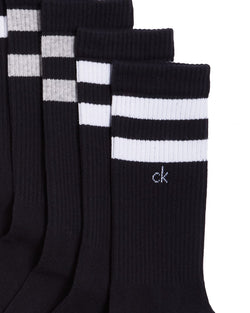 Calvin Klein Double Stripe Crew Socks Pack Of 3 Black thumbnail 2