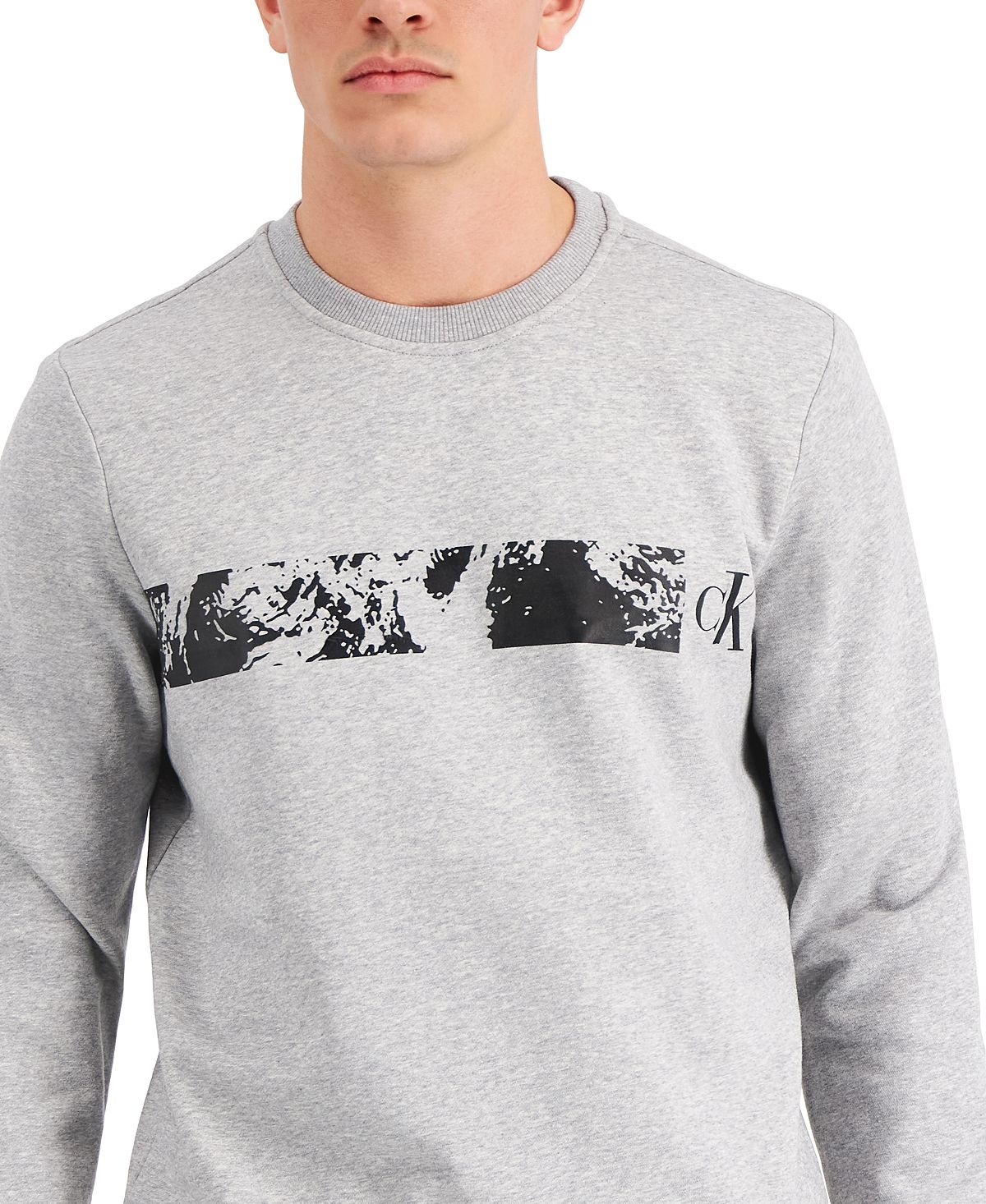 Calvin Klein Earth-print Sweatshirt Heroic Grey Heather