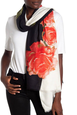 Calvin Klein Eggshell Rose Colorblocked Pashmina thumbnail 2