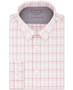 Calvin Klein Extra-fit Stretch Performance Non-iron Temperature-regulating Check Dress Shirt Red Multi thumbnail 1