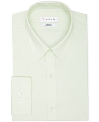 Calvin Klein Extreme Slim Fit Stain Shield Performance Stretch Dress Shirt Green