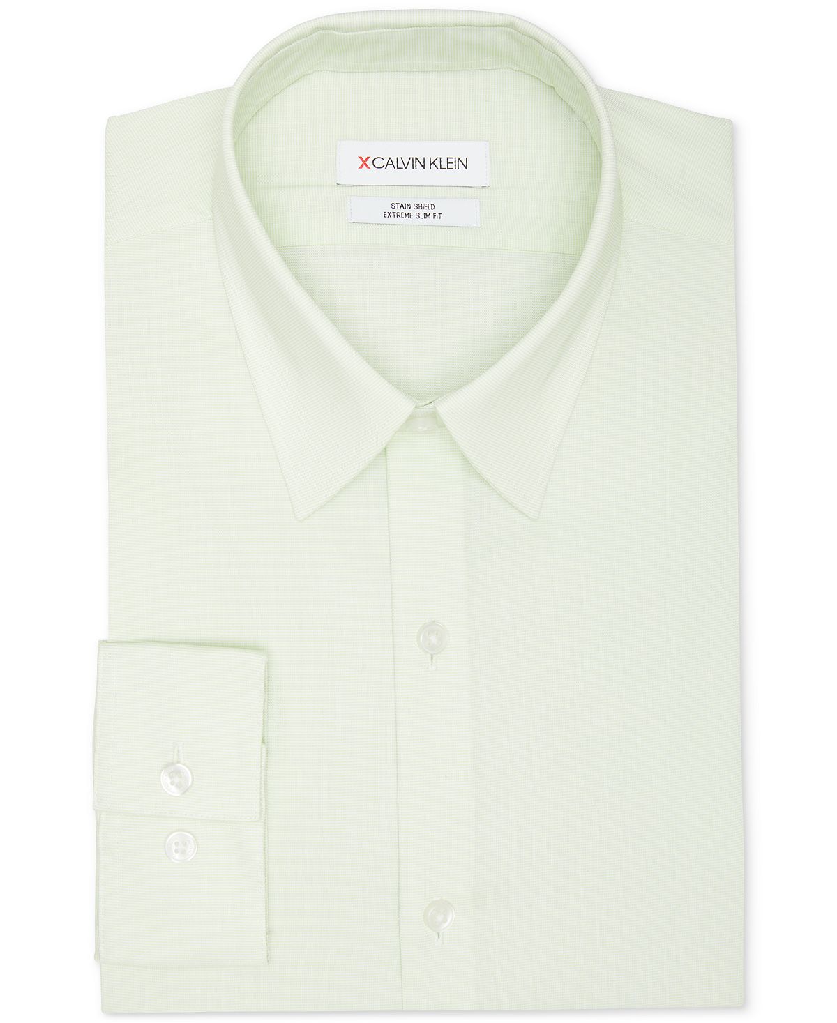 Calvin Klein Extreme Slim Fit Stain Shield Performance Stretch Dress Shirt Green