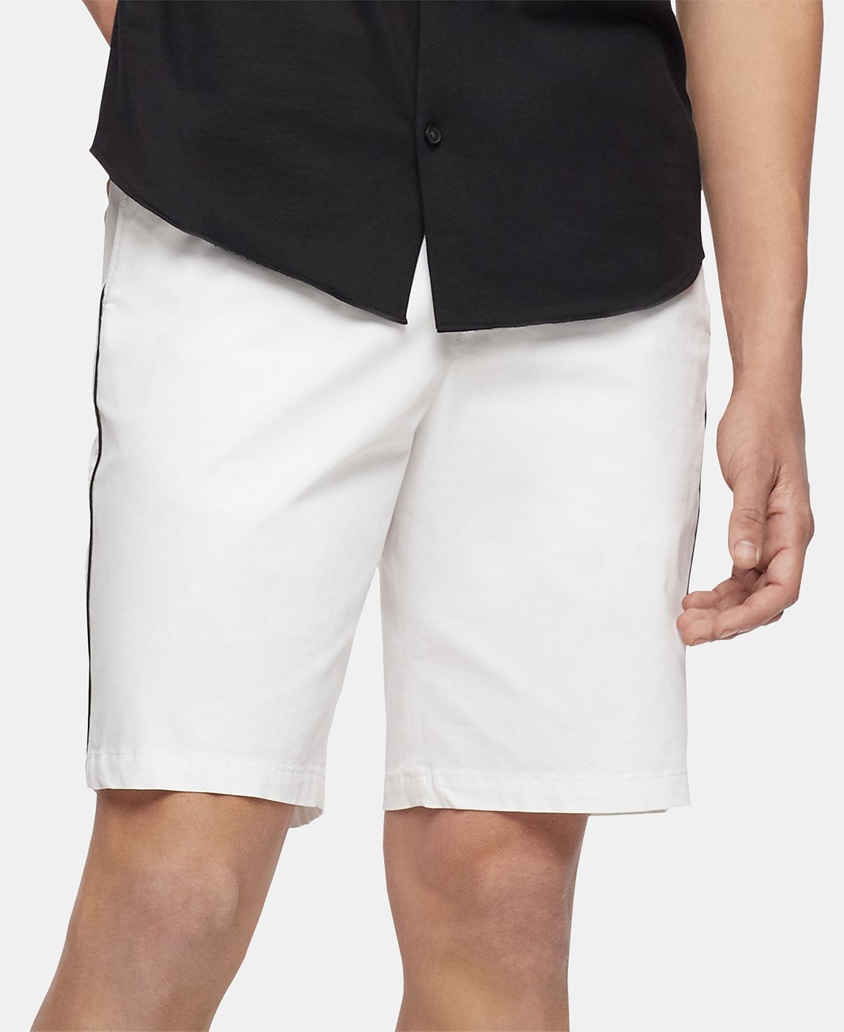 Calvin Klein Flat-front 10" Shorts Brilliant White