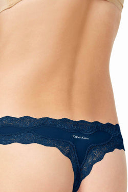 Calvin Klein Flux-Navy Croquette Lace Thong thumbnail 2