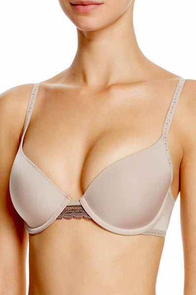 Calvin Klein Fresh-Taupe Signature Lace-Trim Demi Bra