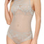Calvin Klein Gaze-Grey Bird Sheer/Lace Bodysuit