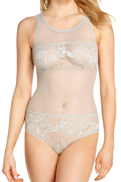 Calvin Klein Gaze-Grey Bird Sheer/Lace Bodysuit thumbnail 2