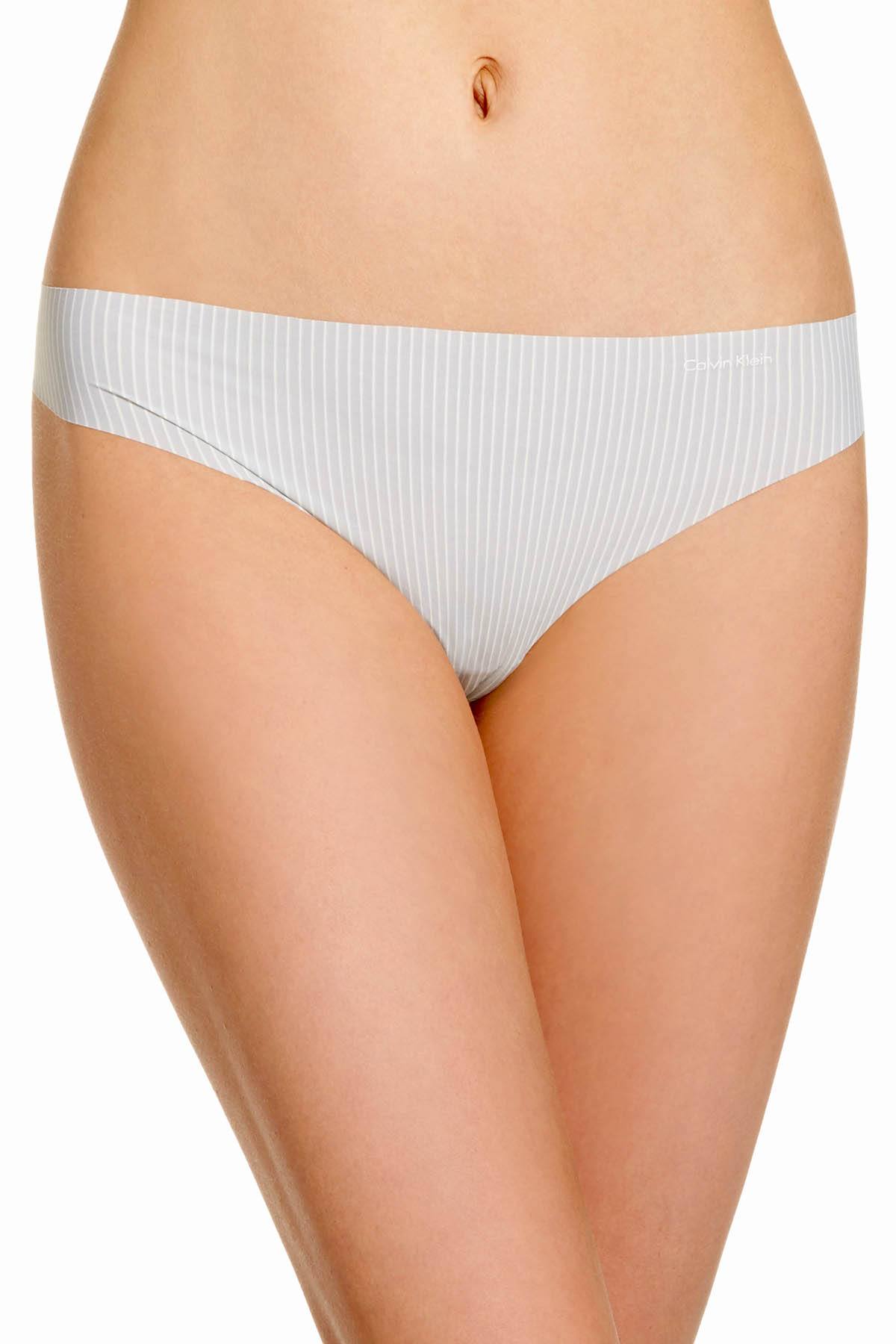Calvin Klein Grey-Gaze Parallel-Lines Invisibles Thong