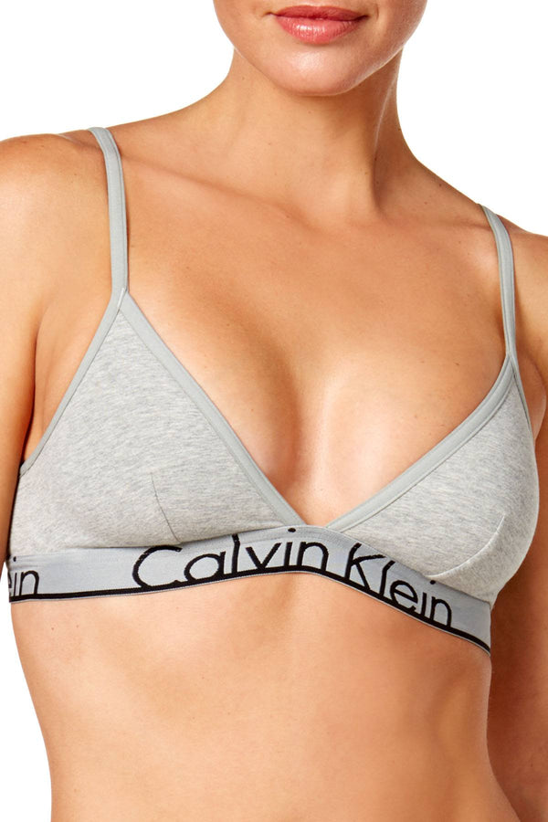 Calvin Klein Grey Heather ID Cotton Logo Triangle Bralette