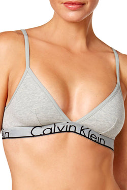 Calvin Klein Grey Heather ID Cotton Logo Triangle Bralette thumbnail 1