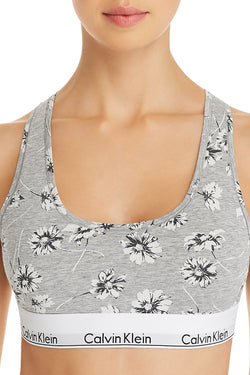 Calvin Klein Grey Scattered-Posey Modern-Cotton Racerback Bralette thumbnail 2