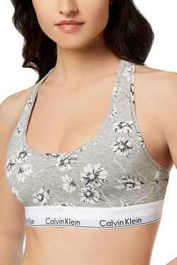 Calvin Klein Grey Scattered-Posey Modern-Cotton Racerback Bralette thumbnail 3