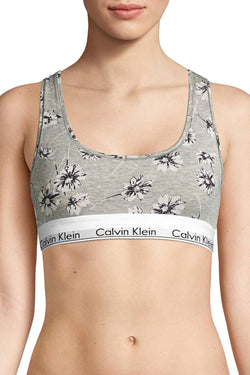 Calvin Klein Grey Scattered-Posey Modern-Cotton Racerback Bralette thumbnail 4