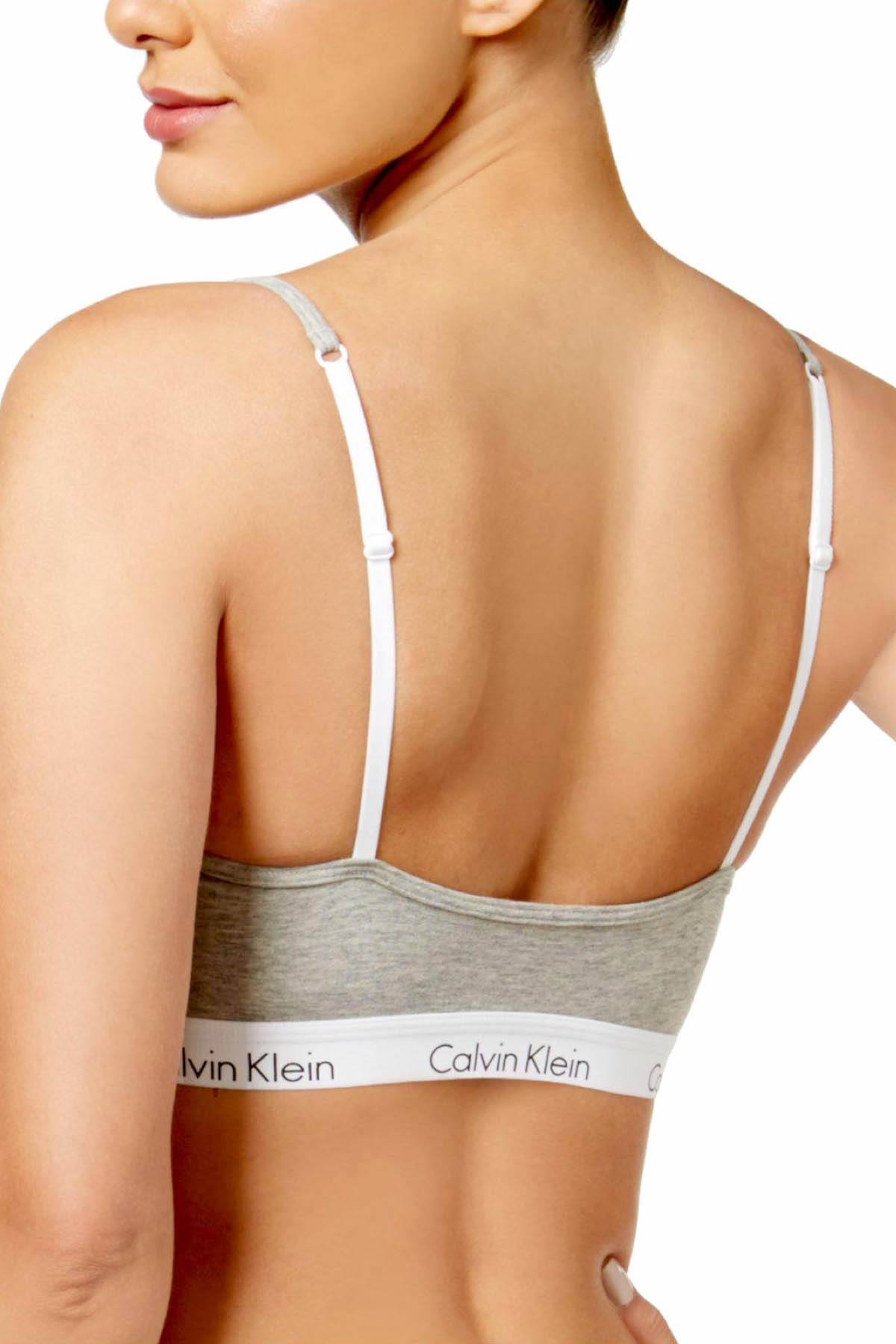 Calvin Klein Heather-Grey CK-One Logo Bralette