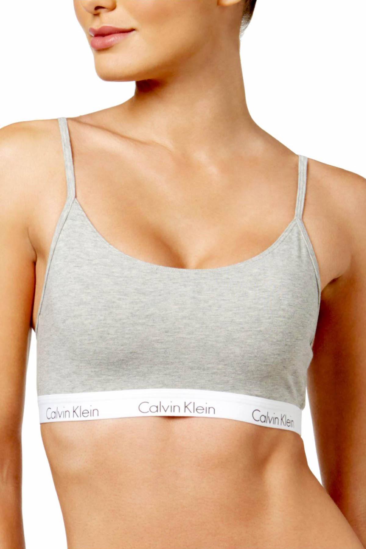 Calvin Klein Heather-Grey CK-One Logo Bralette