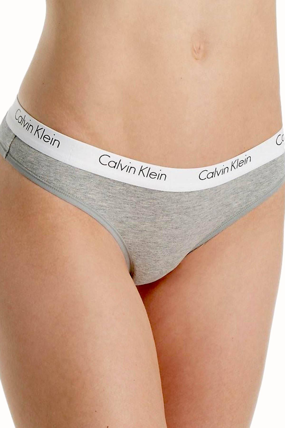 Calvin Klein Heather-Grey CK-One Logo Thong