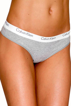 Calvin Klein Heather-Grey CK-One Logo Thong thumbnail 3