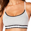 Calvin Klein Heather Grey Cotton Retro Logo Stripe Lightly Lined Bralette