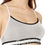 Calvin Klein Heather Grey Cotton Retro Logo Stripe Lightly Lined Bralette