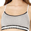 Calvin Klein Heather Grey Cotton Retro Logo Stripe Lightly Lined Bralette